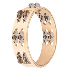 NINO 945 Double Row Wood Tambourine 8"