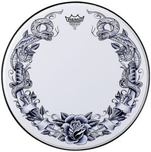 REMO Tattoo Serpent Rose 14"