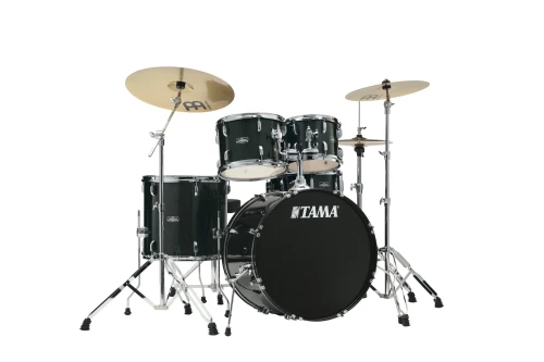 TAMA Stagestar Drum Set 5 pcs (22 BD) - Black Night Sparkle Chrome HW + MEINL Cymbals BCS Cymbal Set 1.webp