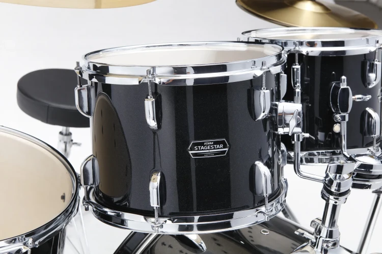 TAMA Stagestar Drum Set 5 pcs (22 BD) - Black Night Sparkle Chrome HW + MEINL Cymbals BCS Cymbal Set  1.webp