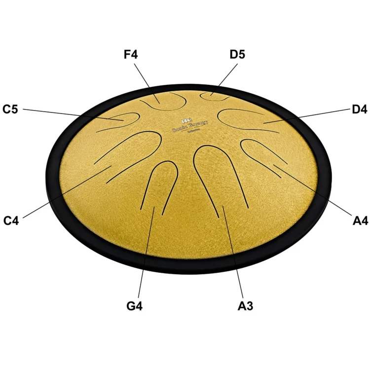meinl-steel-tongue-drum-10-inch-d-minor-gold
