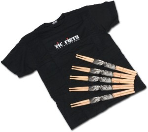 VIC FIRTH Pack 5 x 5A + T-Shirt XL